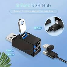 Multifunction USB 3.0 Hub Mini Splitter 1 To 3 High Speed USB 2.0 Adapter, With Chain/Laptop USB Flash Drive Card Reader - View 5