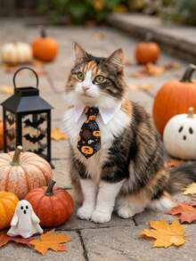 1pc Halloween Pet Bow Tie, Adjustable Cat Dog Pet Clothing Accessory, Funny Party Prop, Suitable For Trick Or Treat And Photo, Essential Accessory For Cats And Dogs - Multicolor - View 3