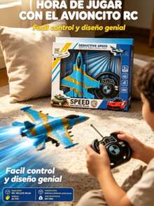Avión de combate de control remoto de 2 canales para niños, juguete de avión RC, 2 colores surtidos, pilas no incluidas, regalo ideal para niño - Multicolor - Ver 8