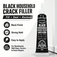 20g Black Wall Crack Filler, Used For Filling And Repairing Gaps And Cracks, Suitable For Wall Joints, Baseboards And Furniture Gaps. - 20ML + Plastic Scoop - View 1