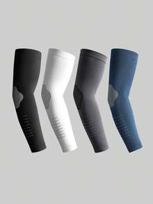 1/2/4 Pairs Unisex Ice Silk UV Protection Over-The-Knee Leg Warmers, Thin Leg Warmers For Spring/Summer/Autumn, Sports Cycling Leg Sleeves With Cooling Effect - Multicolor - View 13