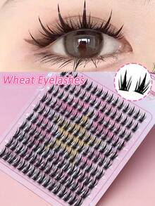 Ayrmilla Sharp‑Tip Wheat Shaped Individual Cluster Eyelashes Spiky Thorn‑Style DIY Lash Segments Sharp‑Ended Handmade False Lashes Natural Spiky Eye Makeup Reusable Soft Fiber Lash Clusters For Daily Gothic Y2K Party Styling - C - View 7