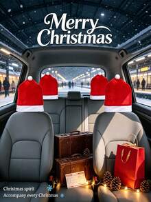 1pc Christmas Car Seat Cover, Soft And Bouncy Fabric, Holiday Christmas Pattern Design, Holiday Style, Multiple Colors Available, Suitable For Adults, Used For Car Interior, Home Party, Winter Christmas Atmosphere Decoration, Car Seat Protection Accessory - Multicolor - View 3