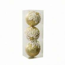 3 Pcs Christmas Ball Ornaments Set For Tree Sequin Decor Hanging Decor - Gold - View 6