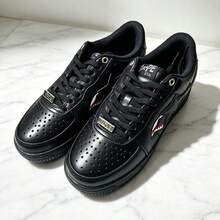 A BATHING APE Bape Casual Sneakers, Colorblock Star Logo Glossy Leisure Shoes - Black and Red Shark Collaboration - View 2