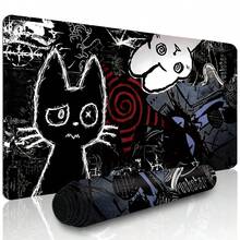 1pc Extended Gaming Mouse Pad & Keyboard Desk Mat, Punk Anime Cat Design, Gothic Cat, Skull, Japanese Manga Art Pattern, Laptop Protective Pad, Desk Mat, Durable Non-Slip Base, High Definition Printing, Dark Aesthetic, XL And XXL Available - View 1