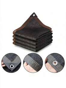 1 buah Jaring Pelindung Matahari Luar Ruangan Warna Hitam - Menghalangi 90% Sinar UV, Terbuat dari Bahan Polietilen Kepadatan Tinggi, Bentuk Persegi Panjang Hitam, Cocok untuk Teras, Gazebo, Halaman, Taman Belakang, dan Kebun, Tahan Angin, Dapat Digunakan sebagai Pembatas Privasi - zyw - View 2