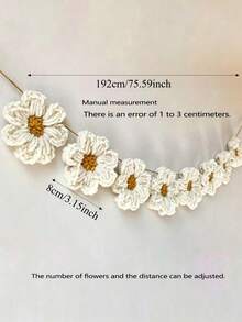 8/16/24pcs Handmade Crocheted White Daisy Flowers, Suitable For Wall Decor, Home Decor, Curtain Decor - Multicolor - View 3