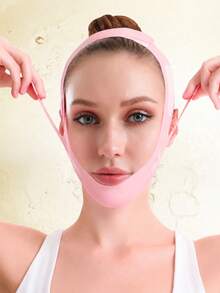1 Women's Face Mask, V-Shape Lifting Face Mask, Face Bandage, Face Support Band, Sleep Chin Strap, Elastic Waistband, Suitable For Daily Use - Multicolor - View 4