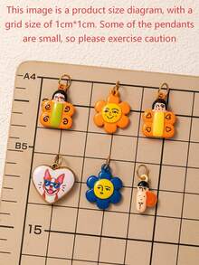 1/3pcs Quirky Mixed Pendant, Exquisite Cartoon Style, 18kpvd Gold Plated 316 Stainless Steel Material, Waterproof And Fade-Resistant, Suitable For DIY Creative Necklace, Bracelet, Earrings, Bag Chain, Keychain, Waterproof And Sweat-Resistant, Suitable For Daily Casual Wear - Multicolor - View 2