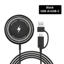 15W 磁吸無線充電底座 無線充電盤，相容 Apple 17/16/15/14/13/12 系列及 Pro Max Mini - 黑色 - 查看 9