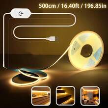Touch Dimmable COB LED Strip Light USB Flexible Diode Light Strip For Room DIY, TV/Computer Backlight, Wall Decoration Linear Lighting - Warm White - View 6