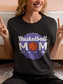 Basketball Mom Graphic T-Shirt Sports Gift Tee For Women Funny Game Day Shirt - 款式 - 查看 1