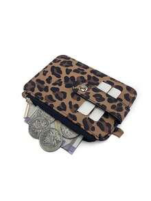 Dompet Kartu Motif Leopard Multi-Slot dengan Gantungan Kunci Pita Bintang, Dompet Koin Mini dengan Resleting, Dompet Kartu Tipis dengan Jendela ID, Dompet Kartu ID Portabel, Gantungan Tas, Tempat Kartu Kredit Y2K, Untuk Kartu ID, Kartu Transportasi, Uang Receh, Uang Tunai, Perlengkapan Perjalanan & Kembali ke Sekolah - MultiWarna - View 7