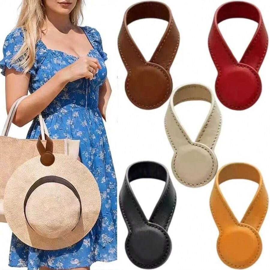Magnetic Hat Clip On Bag Hat Holder For Handbag Backpack Luggage PU Leather Hat Keeper Clip Travel Bag Accessories Metal Buckle - Multicolor - View 1