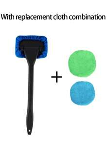 Durable Long Handle Car Windshield Cleaner, Easily Protect And Polish Glass, Includes 4 Replacement Cloths - Rub - View 9