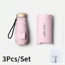 Mini Travel Sun Umbrella UPF 50+ UV Protection Portable Folding Sunshade Umbrella With Storage Bag Lightweight Waterproof For Travel And Daily Use - Multicolor - View 15