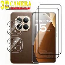 2+2pcs Set Compatible With Xiaomi Note15 Pro+/Note15 Pro/Note15/Note14 Pro+/Note14 Pro/Note14/Note13 Pro+ High Definition Curved Ultra Clear Screen Protector Film Camera Lens Protector Film Anti-Fall Anti-Scratch Phone Film Tempered Glass + Lens Film Phone Screen Protector - Clear - View 15