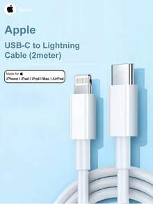 Kabel Apple USB-C ke Lightning (1m) (2m) - Putih - View 9