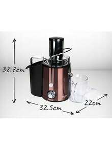 Adler Juicer, Centrifugal Juicer, Fruit & Vegetable Juicer - 75mm Feed Chute, 2 Speed Levels, Stainless Steel, 2L Pulp Container, 1000W (Max 2000W), Copper - EU E Type Plug(220-240V) - View 3