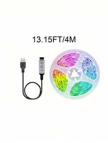 Lampu LED USB untuk TV, Strip Lampu LED 16,4 kaki untuk TV 45-75 inci, Strip Lampu 3 Warna untuk TV, Lampu Kabinet Fleksibel untuk Dekorasi Rumah, Cocok untuk Dekorasi Rumah, Pesta, Liburan, Pencahayaan Ruang Tamu, Kamar Tidur, dan Lampu Latar TV - MultiWarna - View 13