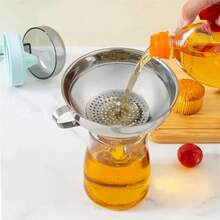 Stainless Steel Wide Mouth Funnel With Detachable Filter Screen, Home Kitchen Dispensing And Filling Funnel, Can Filter Juice, Oil, Jam, Large Diameter Design Convenient For Pouring Granular Ingredients, Compatible With Mason Jars, Glass Bottles And Various Containers, Stainless Steel Material Corrosion-Resistant, With Hanging Handle For Easy Storage, Detachable Filter Screen Can Filter Fruit Pulp And Impurities, Filling Sauces, Honey, Oil, Juice Without Spilling, Easy To Disassemble And Wash Without Residue, Practical Tool For Home Kitchen Dispensing, Pickling, Brewing, Juicing, Kitchen Liquid And Solid Dispensing And Filtering Auxiliary Cookware - Multicolor - View 9