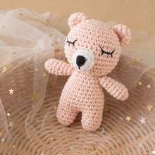 Handmade Crochet Baby Comfort Toy Bib, Mother And Baby Gift, Baby Keepsake Gift, Easter Gift, Children's Bedding Suitable For Babies 0+ - Pink Sleeping Bear - View 5