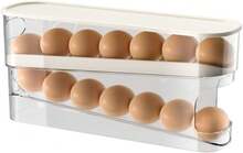 Fridge Egg Holder, Space‑Saving Rolling Egg Dispenser For Refrigerator, Clear Sturdy Container, Holds 12 Large Eggs - View 5