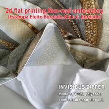 1件/2件/4件裝 奢華金灰色葉片枕套 2D印花仿刺繡抱枕套 現代極簡裝飾枕套 適用客廳、臥室、辦公室，節日禮物，100%聚酯纖維單面印花，拉鍊封口，不含枕芯 - 彩色 - 查看 3