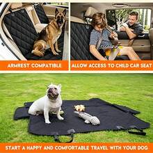 Dog Car Seat Cover For Back Seat, Waterproof Seat Protector Scratchproof Pet Hammock With 4 Pockets Side Flaps, Washable Non-Slip Rear Seat Protection For Cars Trucks And SUVs - Black - View 6