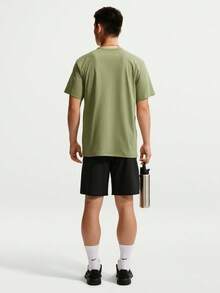 Nike Men's AS M NK DF UV HYVERSE TOP FLD Short Sleeve Knit Collarless T-Shirt TIM3596-377 - Green - View 5