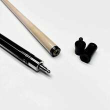 Billiard Pool Cue, Maple Wood Shaft, Ornate Carved Handle, 2‑Piece Construction For Home & Club Use - Black - View 1