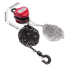 YUNRUX 1T Chain Hoist, Manual Chain Hoist, Manual Steel Chain Block Hoist - Red - View 2