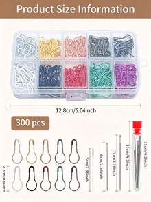 309/9pcs Gourd Shaped Pin Set, 300pc Gourd Shaped Pin+9pcs Hand Sewing Needle,Metal Calabash Pins For Clothing Labels Handmade Craft Sewing Tools,Crochet Accessories And Supplies, Suitable For Fabrics, Clothing Labels, DIY Handicrafts, - Multicolor - View 10