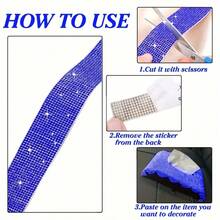 4-Row Self-Adhesive Crystal Rhinestone Ribbon Strip, DIY Shiny Sticker Roll For Handicrafts, Phone, Car Decoration, Jewelry Making Supplies - A - View 6