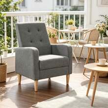 1-Sitzer Sofa Stuhl,Nordischer Stil Sessel,Lounge Sessel,Schlafzimmer Stuhl(Nur Mit 1 Stück Schlafzimmer Stuhl) - Dunkelgrau - Übersicht 4
