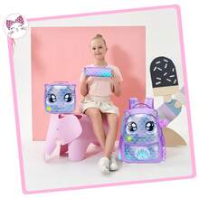 3pcs/Set Kids Animal Pattern Girls Backpack, Suitable For Elementary And Kindergarten Girls, Includes Crossbody Bag And Pencil Case, For School Use - 137 Girls' Backpack - View 7