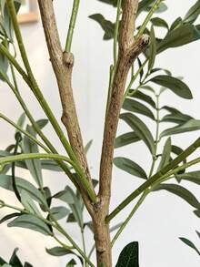 1pc New Artificial Olive Branch, 120-180cm Long, Artificial Plastic Leaves, Suitable For Indoor And Outdoor Use, Realistic Artificial Plant, Suitable For Home, Office, Garden And Room Decoration - Multicolor - View 6