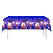 SUPER MARIO BROS. 1pc Game Style Printed Rectangular Party Tablecloth, Waterproof Plastic Tablecloth Decoration Desktop Protector, Suitable For Theme Birthday Party, Family Celebration, Indoor Gathering, Banquet, Event Dining Table Decoration And Desktop Party Supplies, Holiday Decoration - Multicolor - View 6