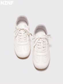 NZNF Premium Flat German Training Shoes Women's New Autumn Versatile Sneakers To Match Skirts - Apricot - View 6