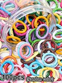 10/20/30/50/100/200pcs Random Color Zinc Alloy Spring O-Ring - Durable Metal Quick Release Round Painted Buckle, Baked Paint Craft, Suitable For DIY Keychain, Strap, Dog Leash, Outdoor Climbing Buckle, Wallet And Other Multi-Functional Buckles, Easy To Open And Close, Secure And Firm, Smooth Surface, With Accessories, Rich Colors - Multicolor - View 17