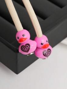 Sweatshirt Pendant Accessory, Suitable For Sweatshirt, Sweatpants And Dress Rope Head Pendant, Cartoon DIY Cute Duck Design Sweatshirt Decoration, Shoelace Charm, Hoodie Drawstring Pendant Rope Head Buckle, Sports Shirt Drawstring Charm, Special Holiday Gift - A - View 12