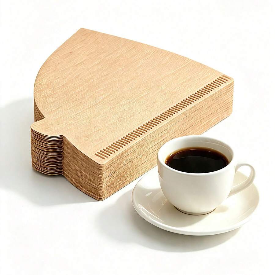 50/100/300Pcs Brown Coffee Filters V 60, V 60 Coffee Filter Paper, Cone Shaped Paper Filters Easy To Use Upgraded Design Size V02, Coffee Tea Filters For Pour Over And Drip Coffee Maker, V-Shaped Hand Brewed Coffee Filter Paper
