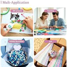 210-Piece Star Origami Set-Customize And Color The Paper Yourself. 10-Color Origami Stars-DIY Craft Project. Includes Instructions, Pre-Made Stars, And Origami In Various Themes; Origami Paper In 10 Colors, Colorful Stars, DIY Origami,Handmade Crafts - Multicolor - View 5