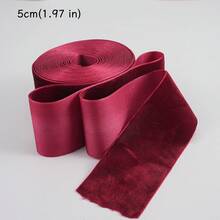 2/5/10/25 Yards Burgundy Velvet Ribbon Christmas Tree, Multiple Sizes 1 Inch | Velvet Christmas Ribbon For Gift Wrapping, Bows, Wreaths, Holiday Crafts (2/5 Yards No Spool, 10/25 Yards With Spool For Easy Storage) - Flocked Ribbon - View 27