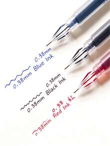 9/1pc Large Capacity Full Needle Neutral Pen 0.5mm Black, Diamond Tip Carbon Ink, Smooth Writing Without Clogging, Back To School Exam Signature Pen - Multicolor - View 3