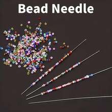 10/100/200pcs Ultra-Fine Beading Needles, Metal Sewing Needles For Jewelry Making, DIY Beading Tools (With Tube) - Silver - View 4