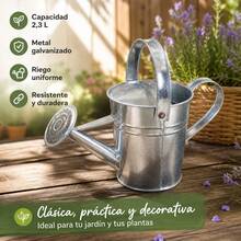 Galvanized Iron Watering Can For Garden And Plants With Detachable Shower Head, Durable Watering Tool For Outdoor And Indoor Use, Available In 2.3L And 5L - A - 查看 4