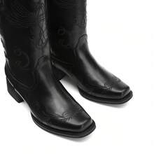 Women Mid-Calf Boots - Glossy Black - View 6