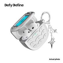 Vintage Flip Phone Style Earphone Case, Compatible With Pro 2, 3, 4, Customizable Photo Earphone Shell, With DIY Stickers, Wireless Earphone Cover, With Keychain, Gift Box Packaging - View 4